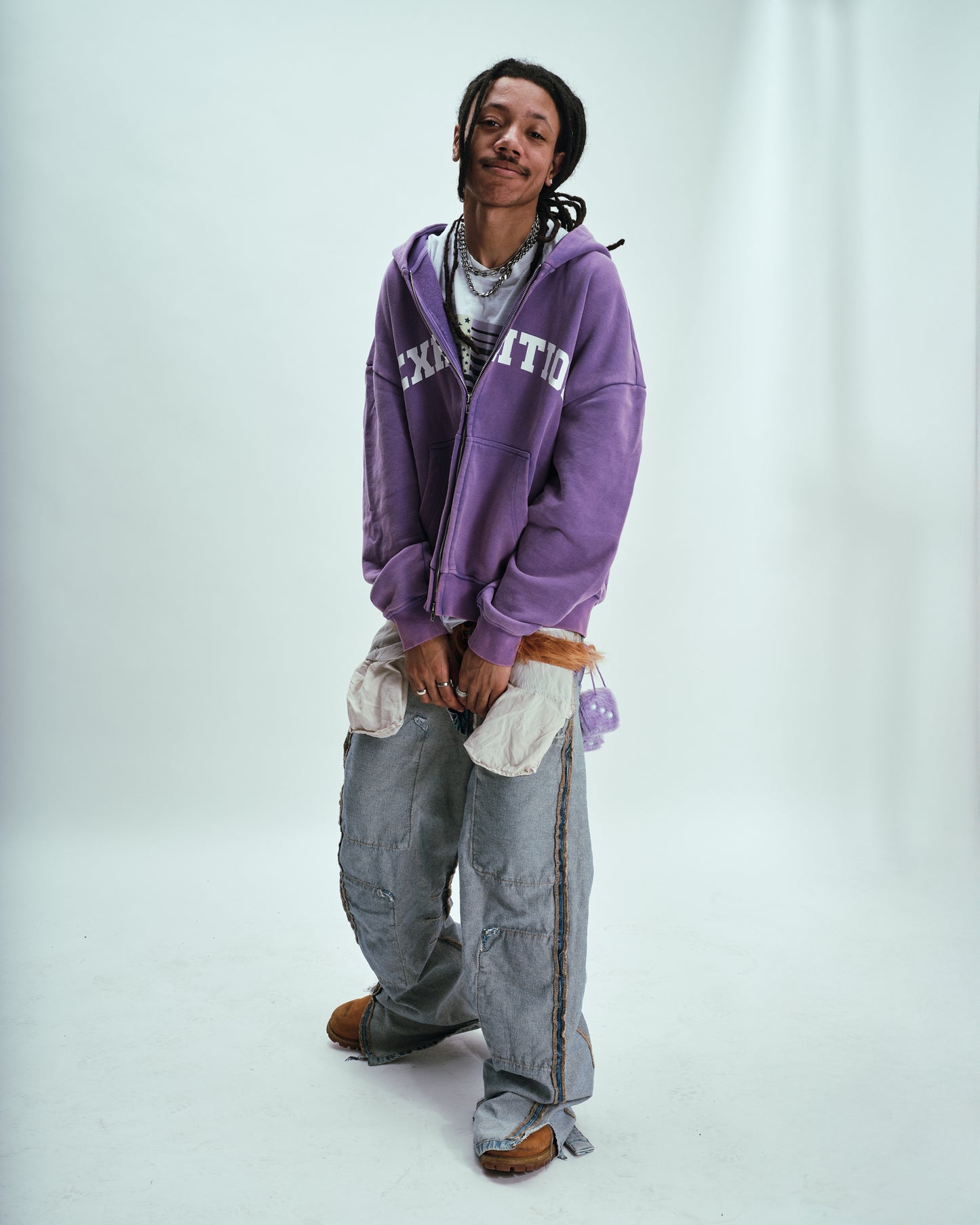 EXHIBITION PURPLE SWAG ZIP-UP