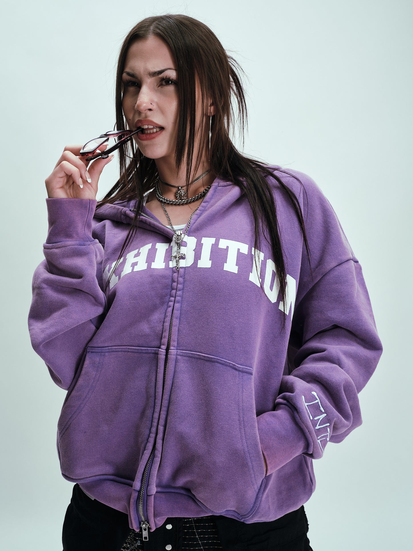 EXHIBITION PURPLE SWAG ZIP-UP
